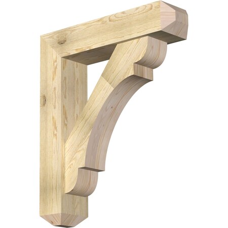 Ekena Millwork Olympic Craftsman Rough Sawn Bracket w/ Offset Brace, Douglas Fir, 8"W x 34"D x 40"H BKT0806X34X40OLY04RDF